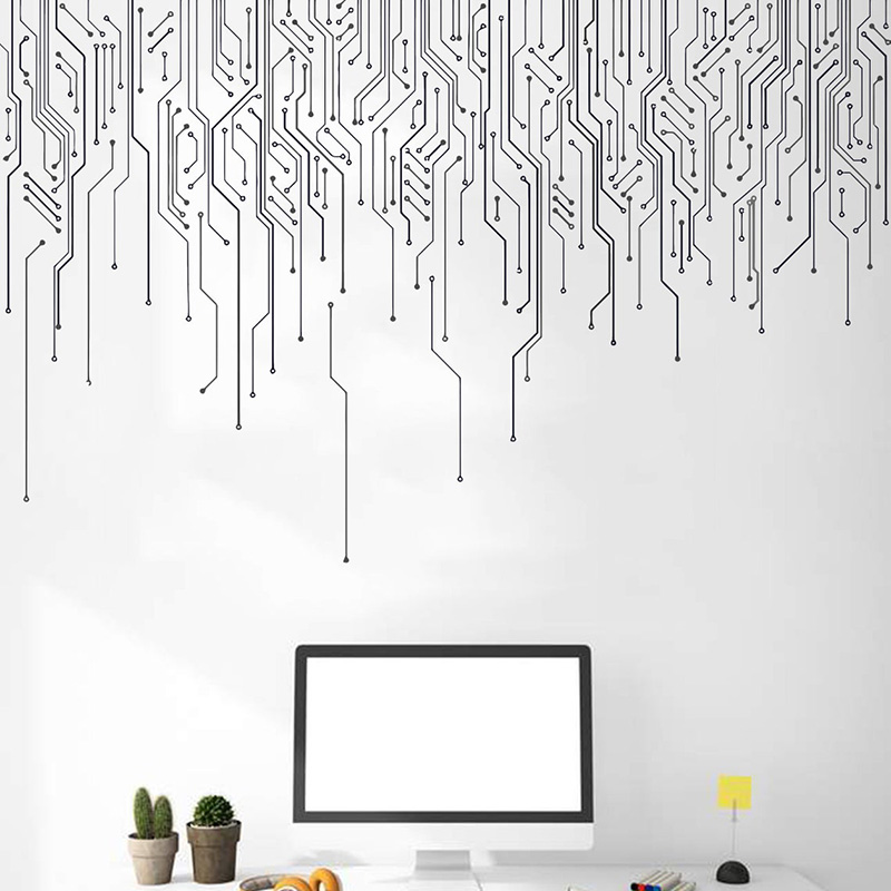 Office Technologies - Décor informatique informatique, autocollant mural de