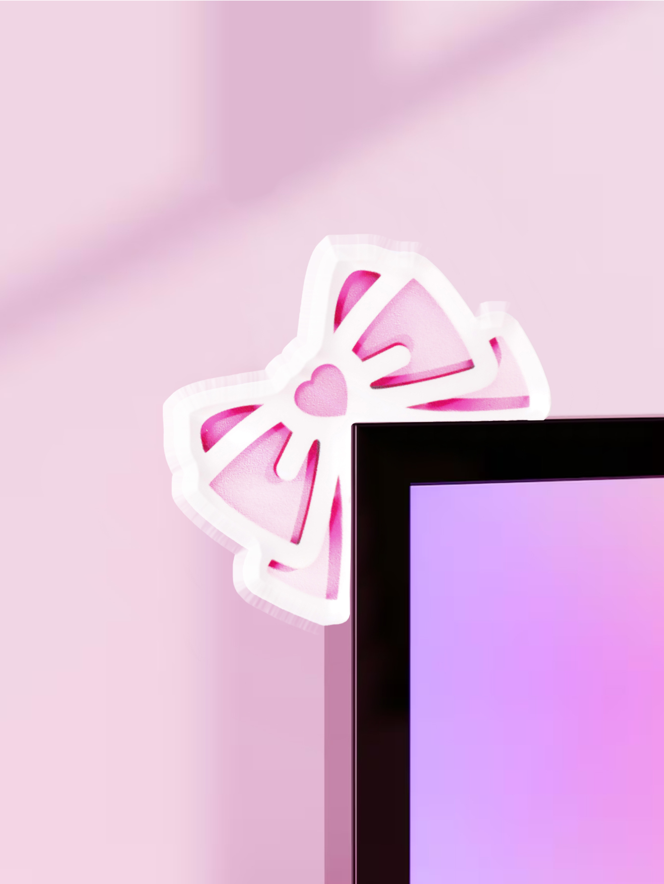 Office Technologies - Décoration de moniteur avec nœud kawaii,
